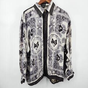 Zava Men's Wear Fashion Size Small Silk Blend Metallic Wolf Coyote **Flaws**